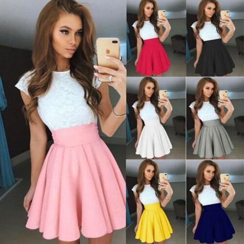 FY 2017 Skirt Women Above Knee Mini Solid Skirt Summer Women Sexy Straight Casual Plus Size Skirts Womens