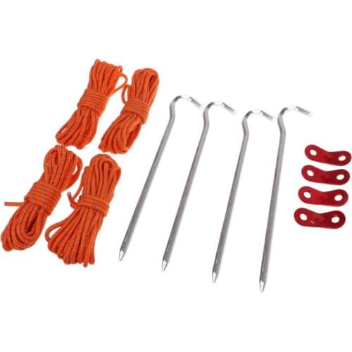 12Pcs Tent Accessories Kit - Tent Pegs / Cord Rope Fastener / Reflective