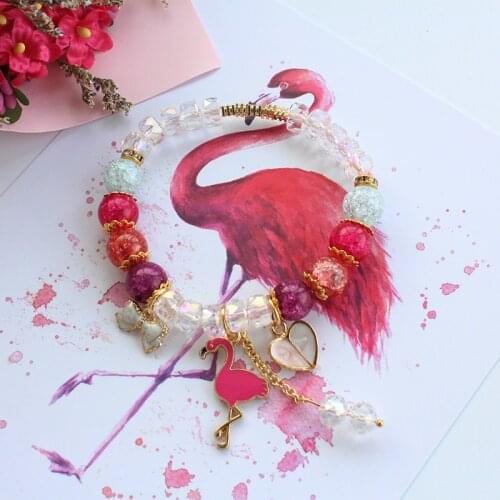 Korean version of the explosion beads diy girls bracelet for women dolphin deer coconut tree pendant fresh and lovely jewelry