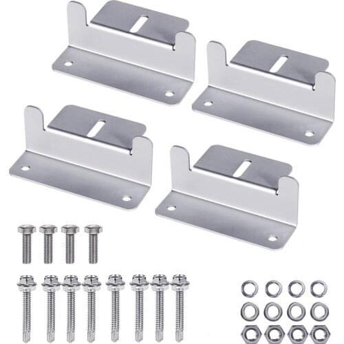 4pcs Solar Panel Mounting Z Solar Bracket with Nuts and Bolts set for RV,Boat,Roof,Wall,caravan,Grid Roof Installation