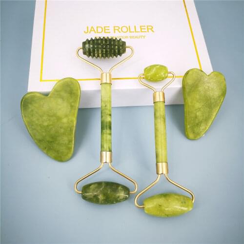 Facial Massage Roller Double Heads Jade Stone Face Lift Hands Body Skin Relaxation Slimming Beauty Health Care