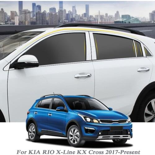 Car Styling Column Sticker For KIA RIO X-Line KX Cross 2017-Present Window Trim Cover Exterior Body Decoration Chrome Accessory