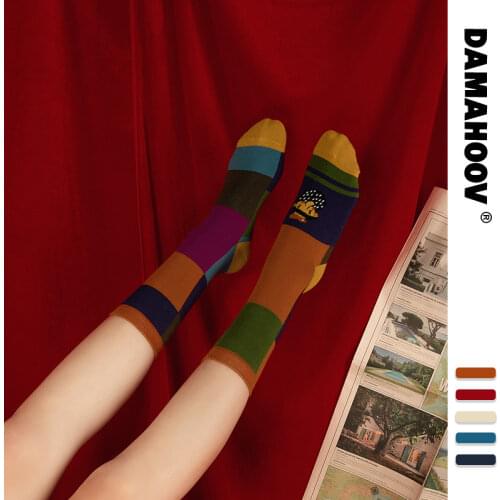 Autumn Funny Pattern Print Short Socks for Women Adult Cartoon Sock Winter Mens Casual Striped Crew Socks EUR Size 36-42