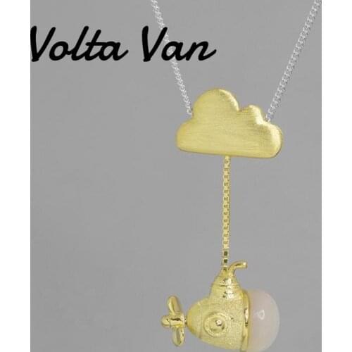 Volta Van Women Pendant Necklaces 925 Sterling Silver 2021 New Jade Elegant Cute Concise Submarine Clouds Jewelry Necklaces