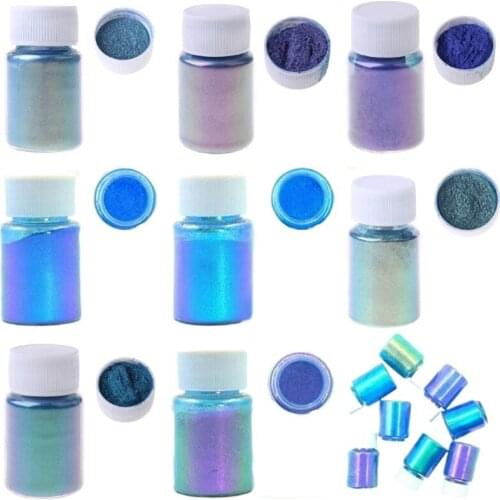 8 Colors Chameleons Pigment Pearlescent Epoxy Resin Glitter Magic Discolored Powder Resin Colorant Jewelry Making Tools X4YA