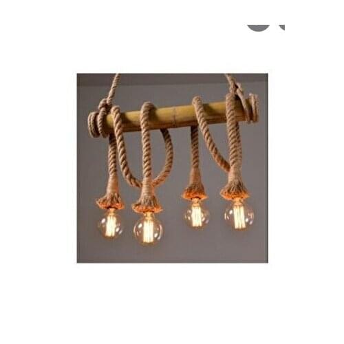 Valhalla 30 mm 4'lü Natural Rope Pendant Lamp Chandelier for home içinr for places of work and kafele