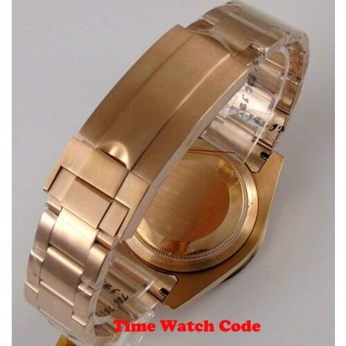 Roes golden plated 20mm watchband replacement fit 40mm mens watch Oyster bracelet folding clasp