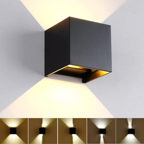 LED Wall Light 12W IP65 Waterproof Outdoor Indoor Lighting AC85-265V Modern Aluminum Wall Lamp Adjustable angle Porch Light