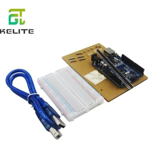 Universal Experimental Platform with UNO R3 and 400 Tie Point Breadboard and Transparent Clear Acrylic Board