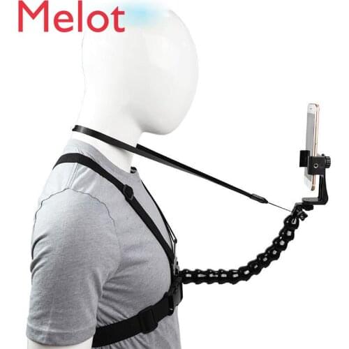 High-End Luxury Outdoor Live Streaming Phone Stand First View Shooting without Handheld Chest Fixation Selfie Stick