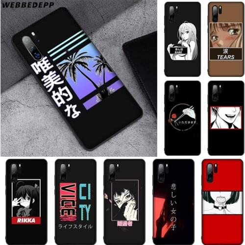 WEBBEDEPP Sad Anime Vaporwave Aesthetic Case for Mate 10 20 30 Nova 2i 3 3i 4E 5i 5T Smart Y7 Y9 Pro Lite Prime