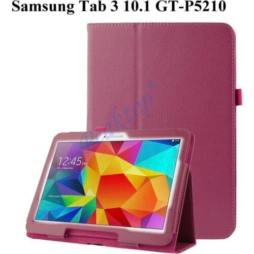 Flip Protective Matte Litchi PU Leather Case For Samsung Galaxy Tab 3 10.1 inch P5200 P5210 P5220 GT-P5200 Tablet case