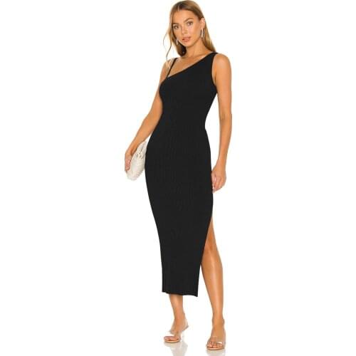 New Fashion Black Gray Khaki Waist Hollow Out Design Sexy Celebrity Party Club Rayon Bandage Long Sling Dress