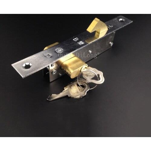 1PCS Iron Gate/Sliding Door Hook Lock, Copper Hook, for Plastic Steel Door,Copper Lock Cylinder with 3PCS Keys JF1864