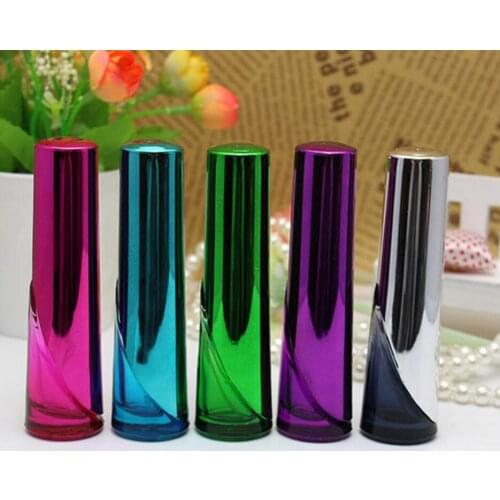 100pcs new 15ml Long Printed Color Glass Cylinder Spray Perfume Bottle Atomizer Refillable Bottles fashion