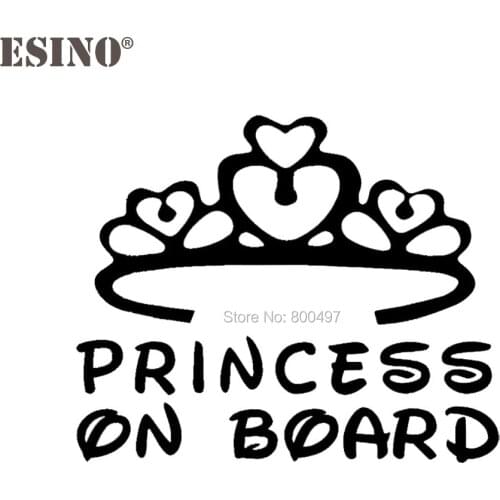 10 x Car Styling Crown Princess on Board Reflective Auto Decal Cartoon Car Sticker Bumper Body Decal Creative Pattern Vinyl