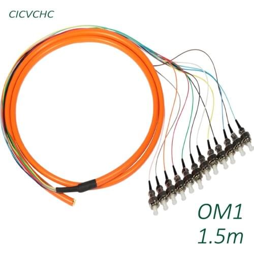 12C Cable with FC/UPC OM1 1.5m -PVC-Orange / Optical Fiber Pigtail