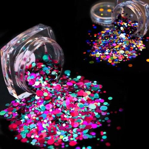 2Box Colorful Round Sequins Resin Filler Nail Sticker Sequin Diy Nail Art Decor Crafts Jewelry Making Epoxy Resin Mold Fillings