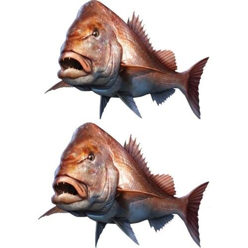 2pcs/Set Car Decals Fashion Large Mouth Bass Fish Car Sticker PVC Decal Auto Motorcycle Accessorie Waterproof Reflective Sticker