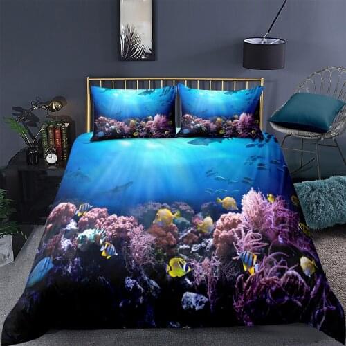 3D Bedding Set Undersea Scenery 2/3 Pcs Bedroom Home Textiles Duvet Cover Pillowcase Single Twin Queen King Double Quilt Cover