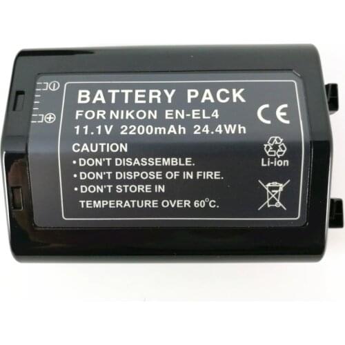 ENEL4 EN-EL4 EL4 EN-EL4A 2200mAh Battery for Nikon D3 D3s D3x D2H D2Hs D2X D2xs F6 PM104