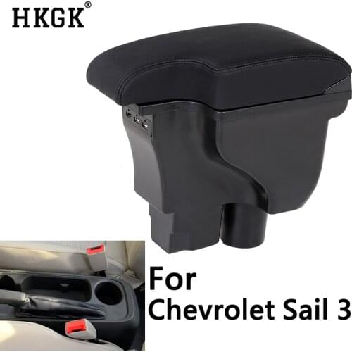 Car Armrest For Chevrolet Sail 3 New Storage Box Center Arm Rest Modification cup holder interior car-styling accessories