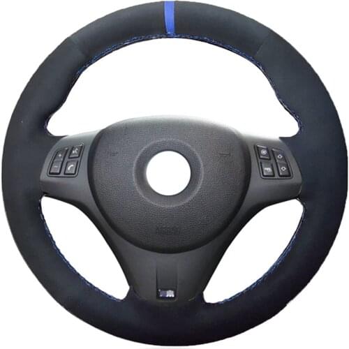 Black Alcantara Material Leather Suede Car Steering Wheel Cover for BMW M Sport M3 E90 E91 E92 E93 E87 E81 E82 E88 X1 E84