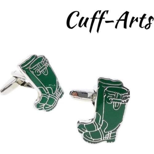 French shirt cufflink for mens Wellington Boots Cuffs link Button male Gold High Quality Luxury Wedding C10616