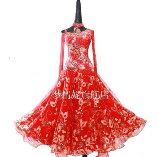 Customize Waltz New Dress Ballroom Dance National Standard Dance Contest dress Adult Female Ballroom Dance MD584