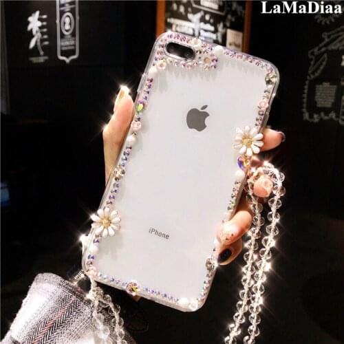 LaMaDiaa Luxury DIY Diamond Flower Glitter Bling Rhinestone Case For SamsungS6 S7 S8 S9 S10 S11PLUS Lite Note8 9 10 Coque Fundas