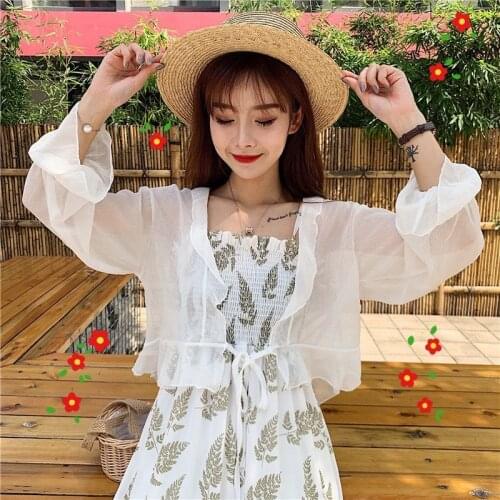 Summer Jacket Women Small Shawl Chiffon Blouse Short CarDigan Thin Coat Lady Sun-Proof Clothing Beach Tops