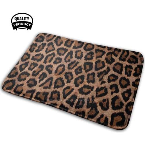 Fur Comfortable Door Mat Rug Carpet Cushion Fur Panther Leopard Coat Animal Task Brown Black Feline Skin Soft Baby