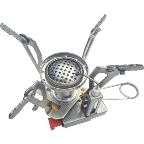 Mini Gas Stove Backpacking Canister Stove Burners Camping Outdoor Stove Cooking Foldable Hiking Butane Propane Furnace