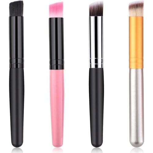 4 Color Multifunctional Soft Beauty Tool Powder Foundation Brush Wooden Handle Nylon Fiber Makeup Tool Professional Makeup Brush