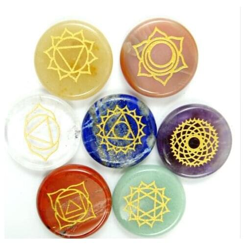 Natural stone aventurine Quartz crystal Turquoises tiger eye 7 Chakra Pendant for diy Jewelry making necklace Accessories