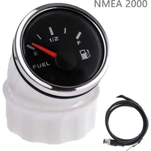 NMEA 2000 52mm Fuel Level Gauge Fuel Tank Level Meter E-1/2-F NEW NMEA2000 Oil Gauge For Boat Car Truck RV Camper