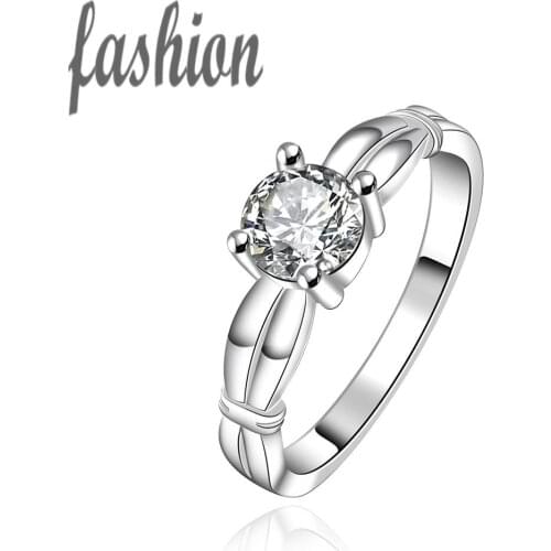NEW Fashion!Wholesale silver plated Ring,Fashion Jewelry engagement Finger Ring For Lady Inlaid Rhinestone wedding rings