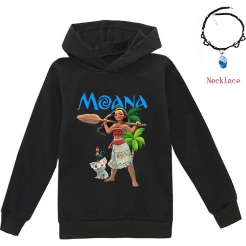 2021 New Baby kids Moana Princess Maui Moyana Hei Pua Vaiana cosplay Children Clothes Boys and girls Long Sleeve hooded T-shirt