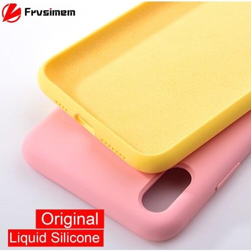 Original Liquid Silicone Covers i Phone 8Plus 7Plus Soft Fundas For Apple iPhone Brand 6 6S 7 8 Plus X XS Max XR Luxury Cases