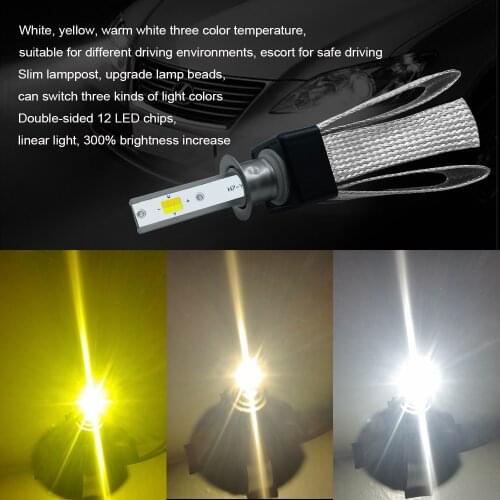 PAMPSEE T9 H7 H11 LED Car Headlight 9005 HB3 9006 HB4 H8 9012 H1 H3 880 H27 H4 LED Dual Color Headlight Kit 3000K 4300K 6000K