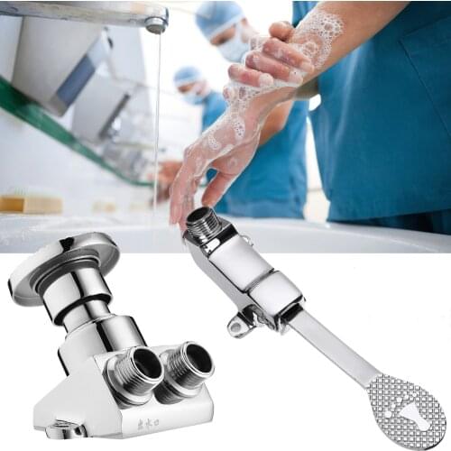 1pc Switch Control By Floor Foot Pedal Copper for Hospital Hotel Device Public Pedal Water Saving Faucet Single Cold Tap Whosale