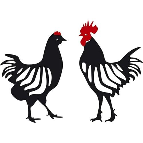 Rooster Metal Animal Silhouette Stake for Yards Shadow Decora for Garden Chicken Silhouette Yard Art Garden Outdoor Decoration