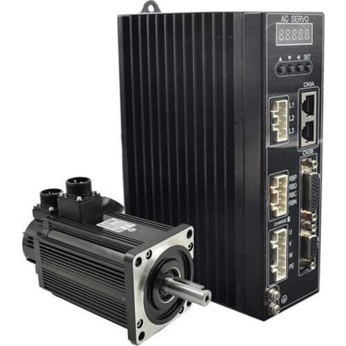 Professional 200W 220V AC Servo Motor for CNC Controller and matched servo driver total AC solution