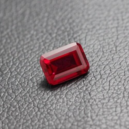 Rectangle red loose stone fancy colored faceted stones beads for jewelry maikng DIY red corundum