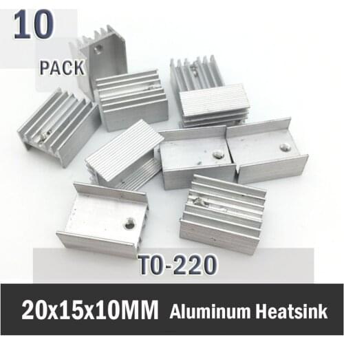 10Pcs Gdstime 20*15*10MM Aluminum Heatsink TO220 IC Heat Sink Cooling Fin VGA RAM Stepper Driver MOSFET Transistor Heatsinks