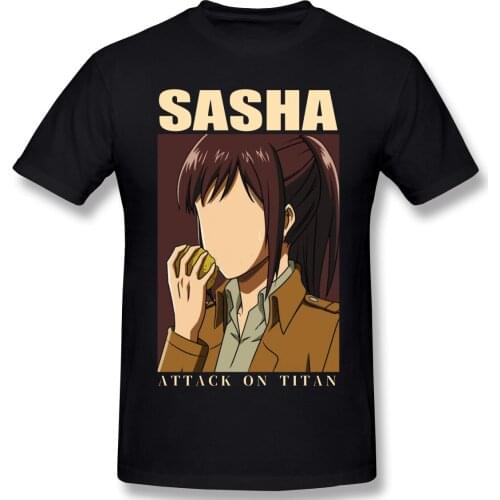 Sasha AOT Attack On Titan T Shirt Vintage Oversized Cotton Crewneck Custom Short Sleeve T Shirts