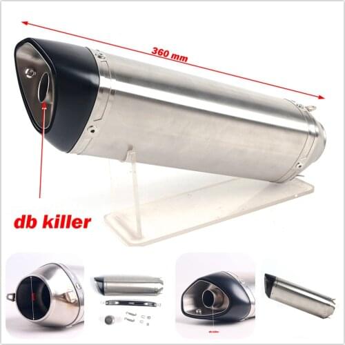 Universal Motorcycle Exhaust 304 Steel yoshimura Exhaust Muffler Escape Pipe Slip On db killer 51mm