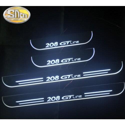 4PCS Waterproof Acrylic Moving LED Welcome Pedal Car Scuff Plate Pedal Door Sill Pathway Light For Peugeot 208 GT line 2019 2020