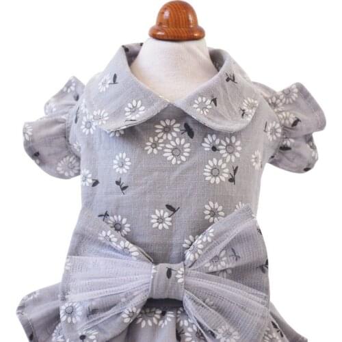 Bowknot Dog Skirt Spring And Summer Print Pet Clothes Girls Lace Princess Dress Small And Medium Cats And Dogs #7