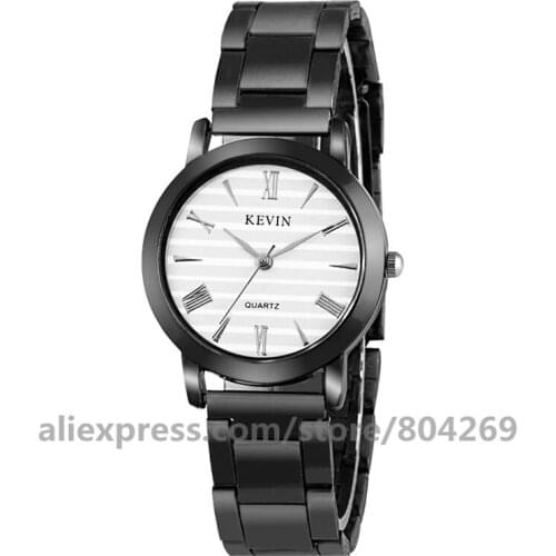 Wholesale KEVIN New Arrival Fashion Black Quartz Watch Women High Quality Wrist Watches Men Gift Hour Relogio Masculino
